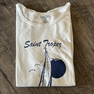John Galt White Saint Tropez Graphic Tee One Size Like New